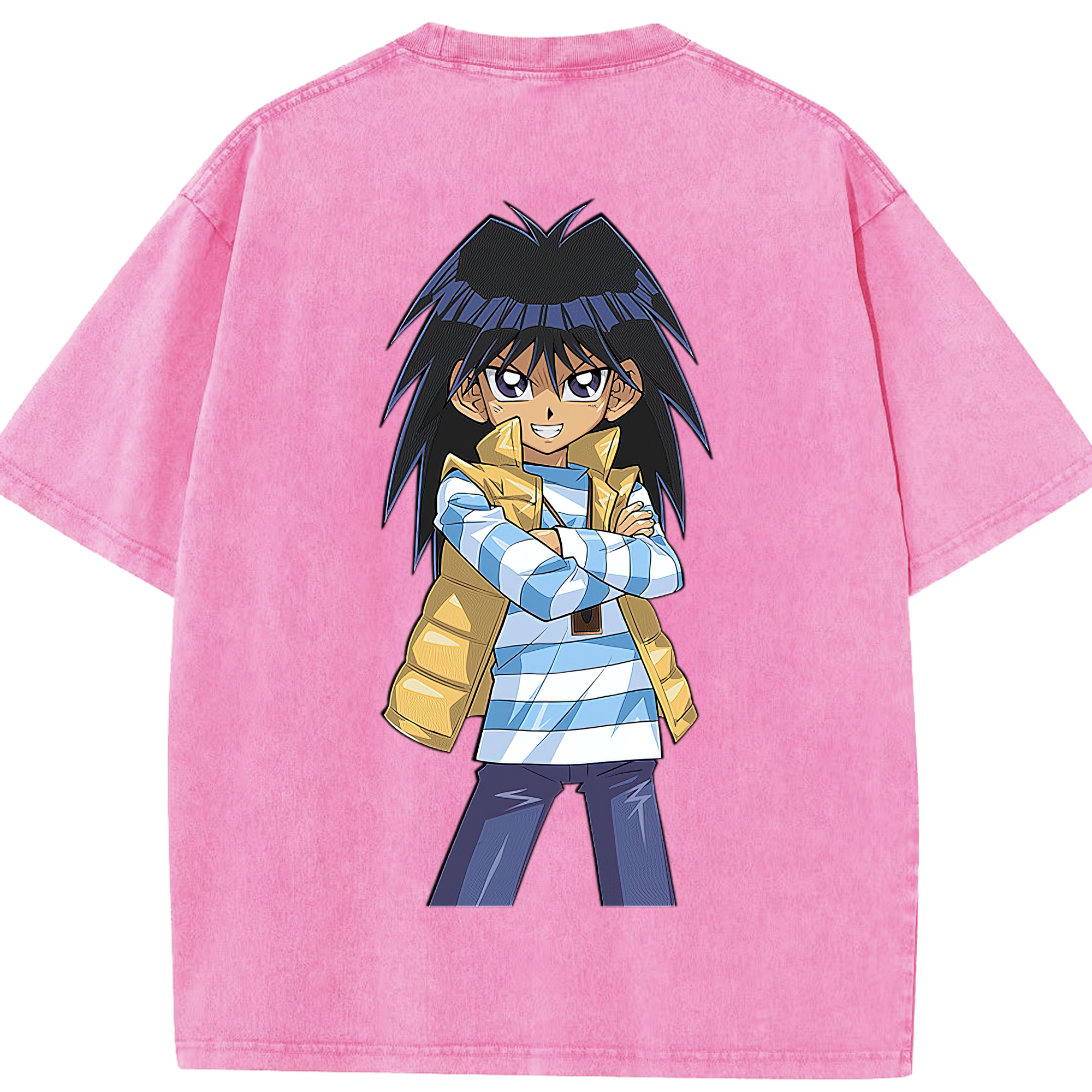 （画像用） 遊☆戯☆王 Yu-Gi-Oh! 綿100% ヴィンテージ風 半袖Tシャツ（背面プリント）